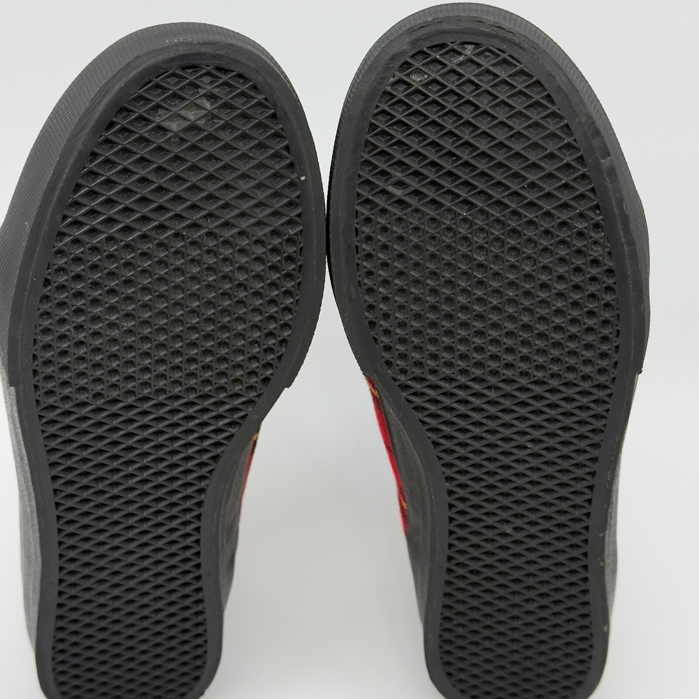 Vans Red and Black Plaid High-Top Sneakers - Picture 15 of 16
